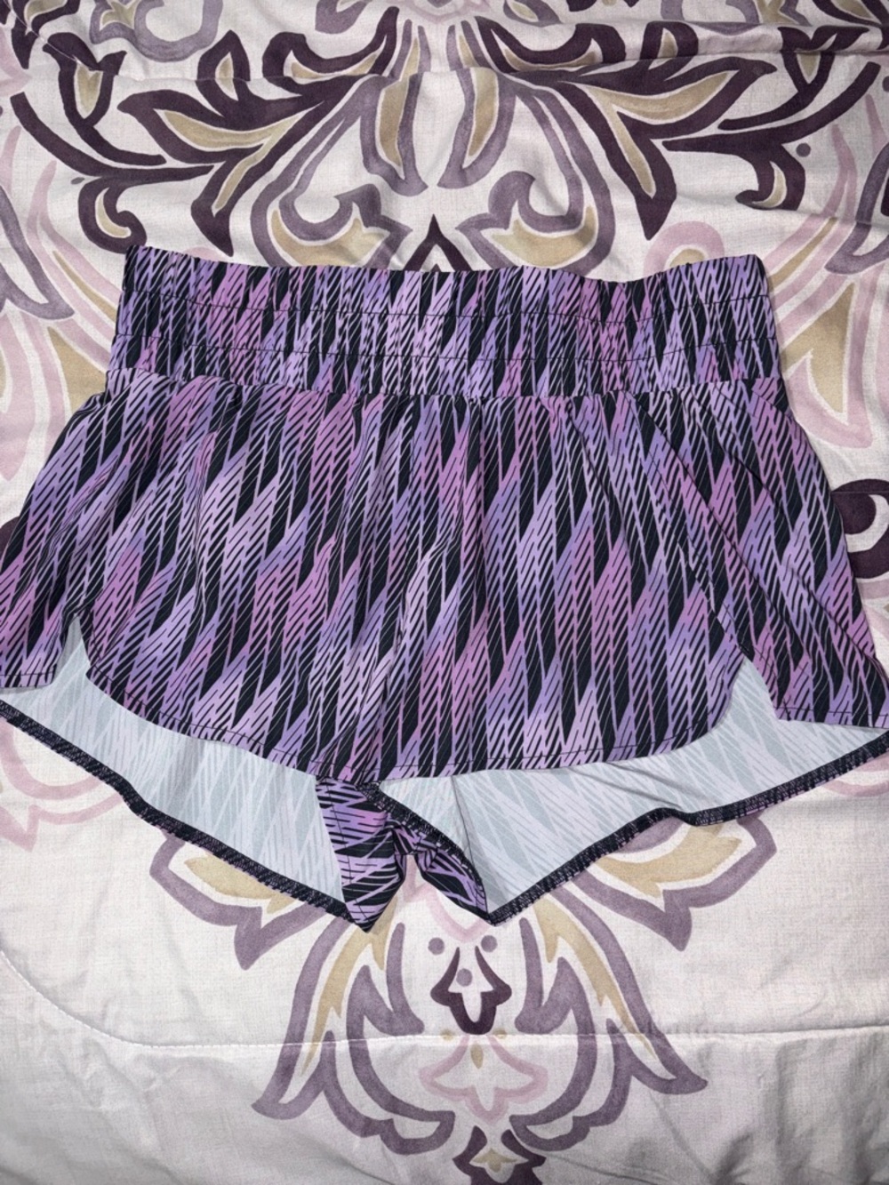 Zella Purple Patterned Athletic Shorts
